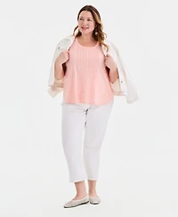 Style & Co Plus Pintucked Sleeveless Tank, Macy's Exclusive