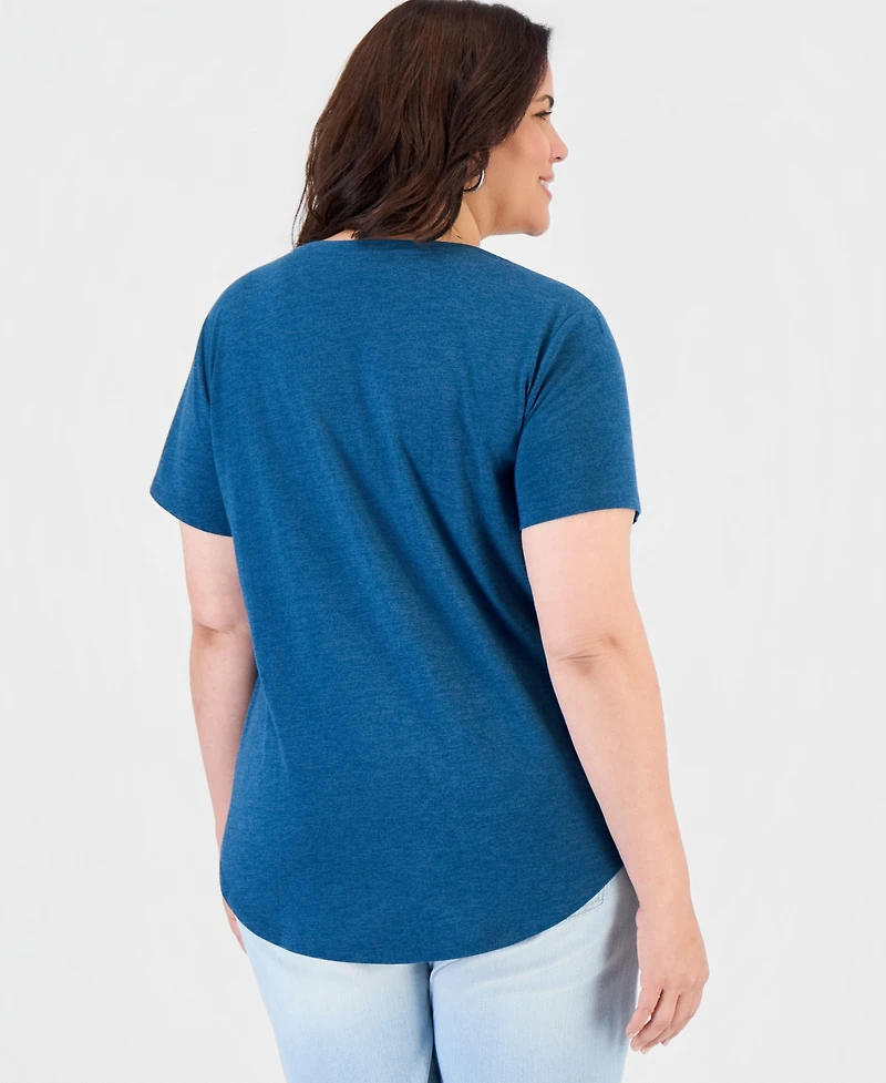 Style & Co Plus Short-Sleeve Graphic-Print T-Shirt, Macy's Exclusive