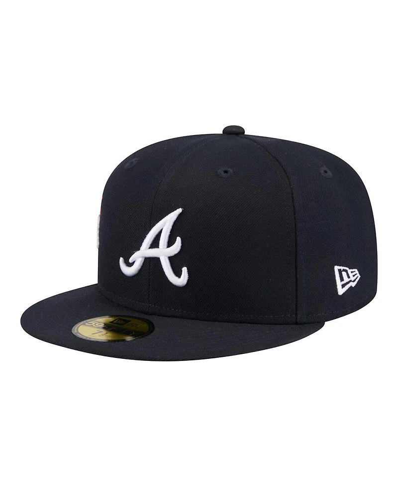 New Era Men's Navy Atlanta Braves City Patch 59FIFTY Fitted Hat