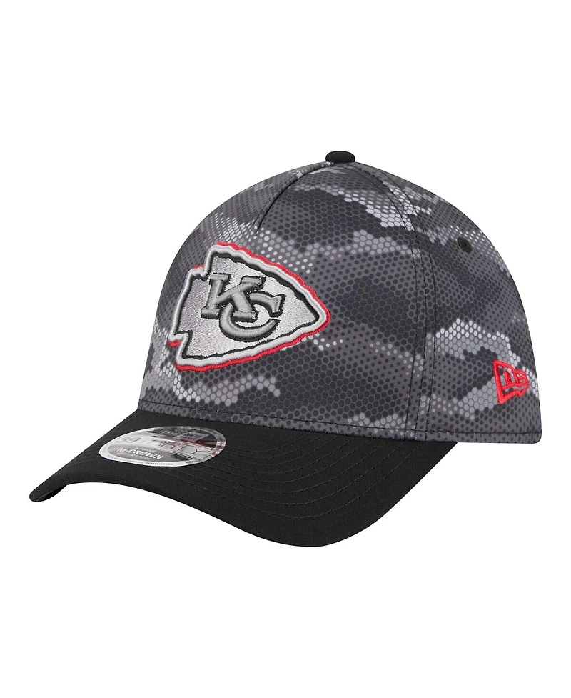 New Era Men's Black Kansas City Chiefs Camo A-Frame 39THIRTY Flex Hat