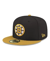 New Era Men's Black Boston Bruins Core Logo Two-Tone 59FIFTY Fitted Hat