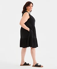 Style & Co Plus Sleeveless Tiered Tank Dress, Macy's Exclusive