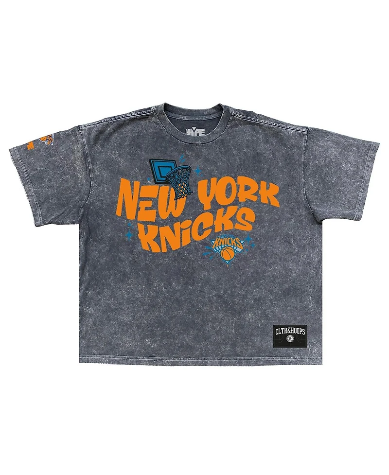 Two Hype Men's Black New York Knicks Culture Clash Collection Premium T-Shirt