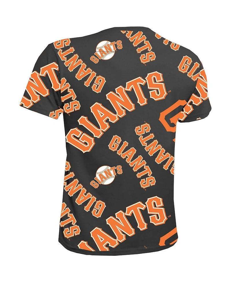 Stitches Big Boys and Girls Black San Francisco Giants Allover Team T-Shirt