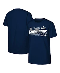 Fanatics Big Boys and Girls College Navy Seattle Seahawks Super Bowl Lx Champions Iconic Victory T-Shirt