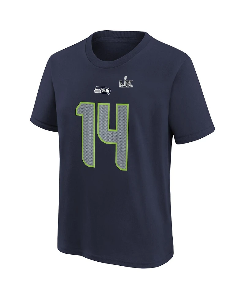 Nike Big Boys and Girls Sam Darnold College Navy Seattle Seahawks Super Bowl Lx Name Number T-Shirt