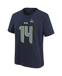 Nike Big Boys and Girls Sam Darnold College Navy Seattle Seahawks Super Bowl Lx Name Number T-Shirt
