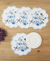 Avanti Bluebird Woven Braided Round Placemats, Set of 4