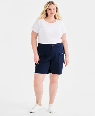 Style & Co Plus High-Rise Bermuda Shorts, Macy's Exclusive