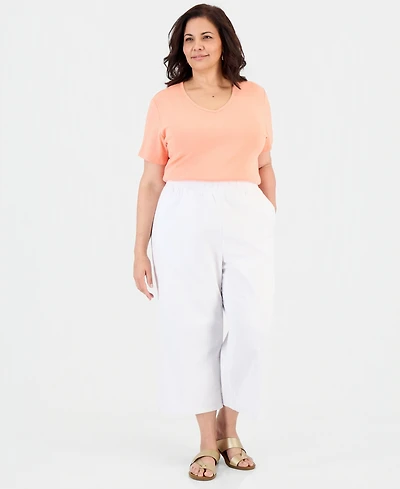 Style & Co Plus Pull-On Cropped Wide-Leg Pants, Macy's Exclusive