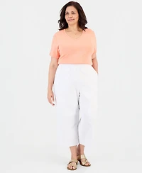 Style & Co Plus Pull-On Cropped Wide-Leg Pants, Macy's Exclusive
