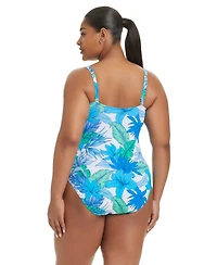 Bleu by Rod Beattie Plus Riviera Retreat Shirred-Front Sweetheart One Piece Swimsuit