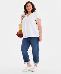 Style & Co Plus Flutter-Sleeve Top, Exclusively at Macy's
