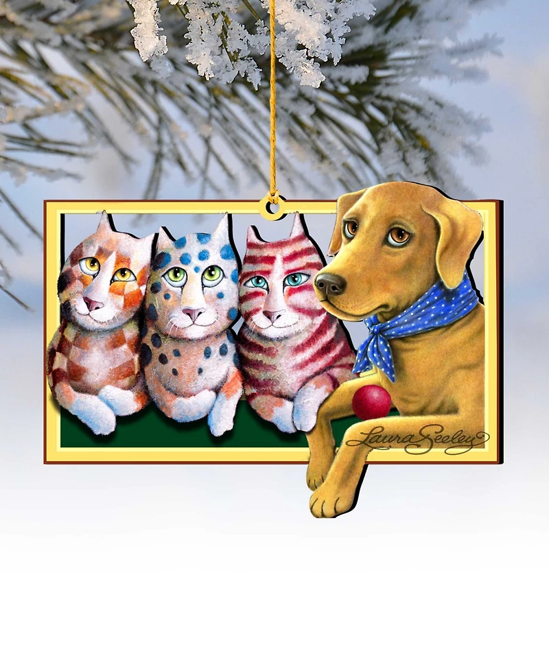 Designocracy the Dog Pets Holiday Ornaments, Set of 2