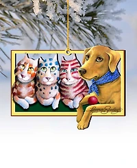 Designocracy the Dog Pets Holiday Ornaments, Set of 2