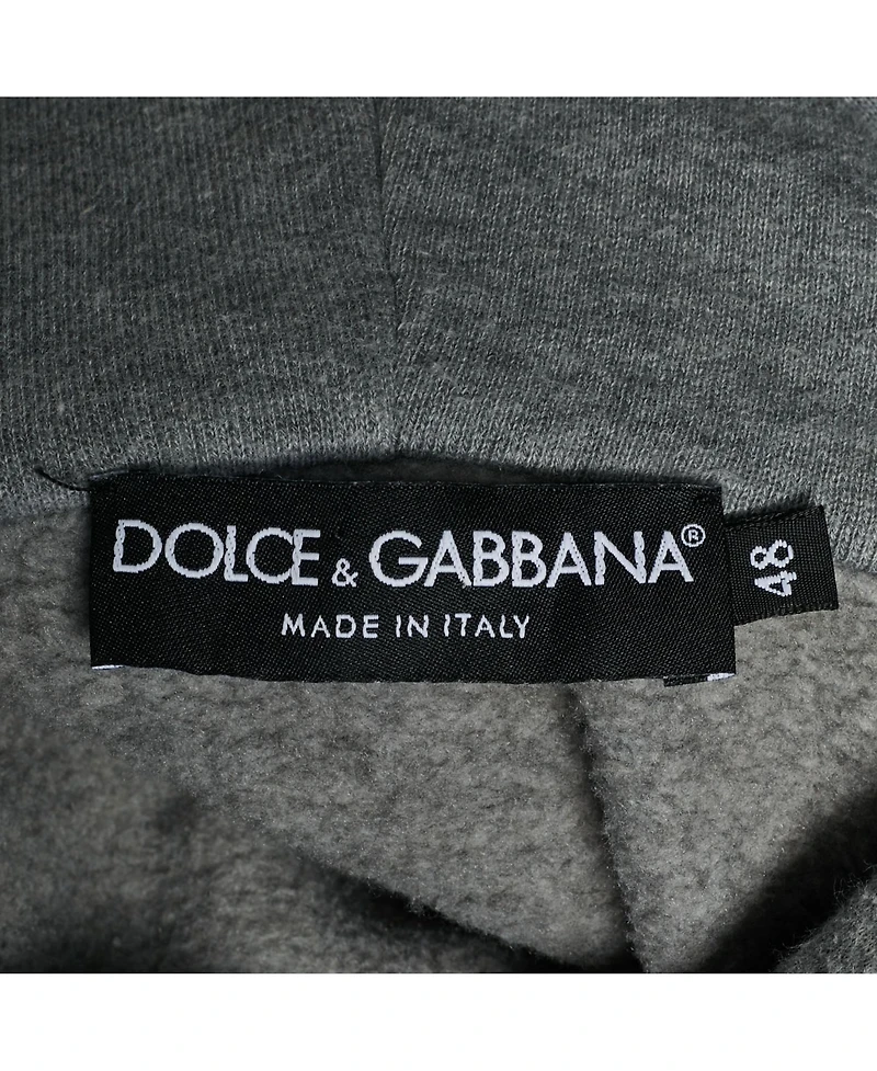 Pre-Owned Dolce & Gabbana Men's Pre-Owned Dolce and Gabbana Grey Graffiti Logo Print Jersey Hoodie
