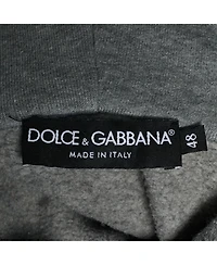 Pre-Owned Dolce & Gabbana Men's Pre-Owned Dolce and Gabbana Grey Graffiti Logo Print Jersey Hoodie