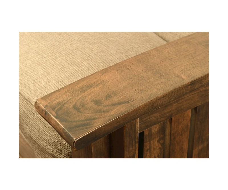 Kodiak Washington Frame-Rustic Walnut Finish-Linen Cocoa Mattress