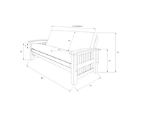 Kodiak Furniture Washington Frame-Rustic Walnut Finish-Taxi Seaport Mattress