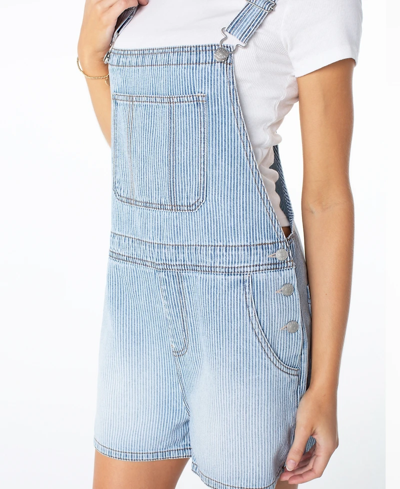 Celebrity Pink Women's Denim Button-Front Shortalls