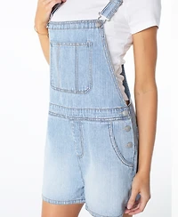 Celebrity Pink Women's Denim Button-Front Shortalls