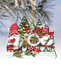 Designocracy Christmas Gnomes Holiday Ornaments, Set of 2
