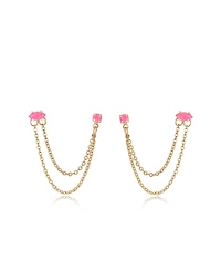 Ettika Double Piercing Chain Dangle Earrings