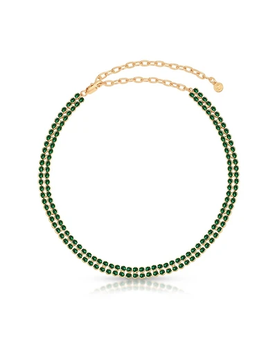 Ettika Two Rows of Crystal Sparkle Choker Necklace