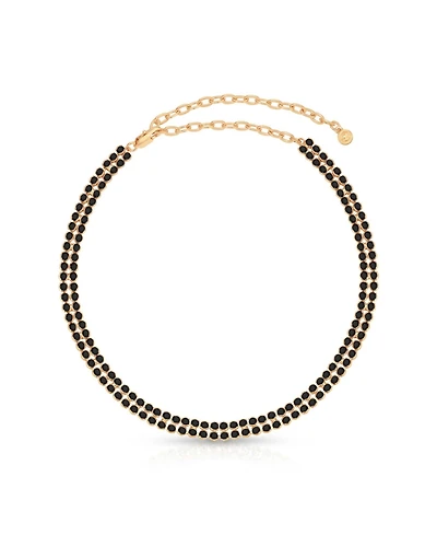 Ettika Two Rows of Crystal Sparkle Choker Necklace