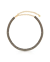 Ettika Two Rows of Crystal Sparkle Choker Necklace
