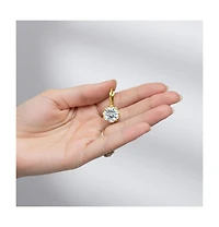Modern Cubic Zirconia Solitaire Shimmering Drop Earrings