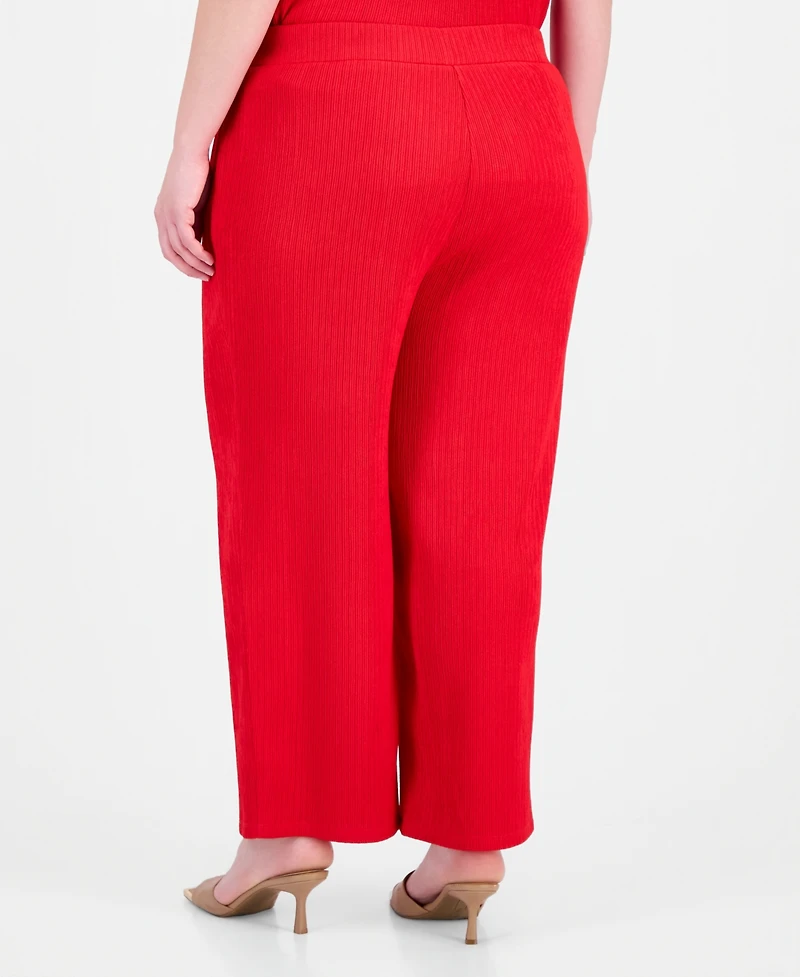 Anne Klein Plus Pull-On Wide-Leg Pants