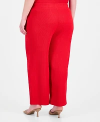 Anne Klein Plus Pull-On Wide-Leg Pants