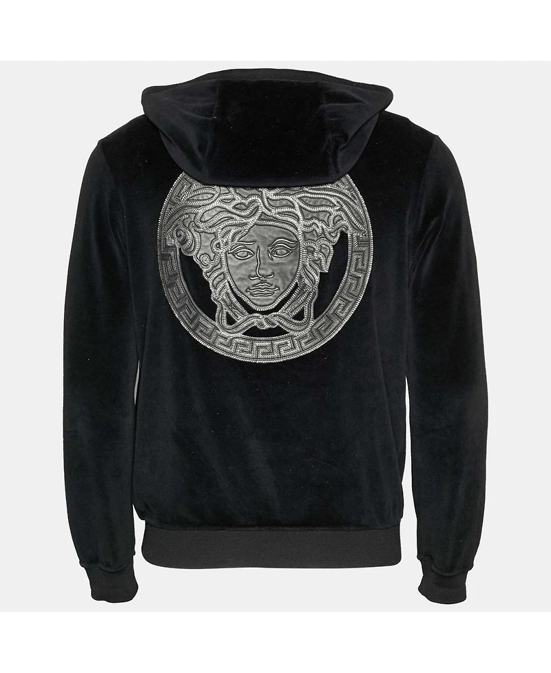 Pre-Owned Versace Men's Velvet Zip Up Medusa Hoodie