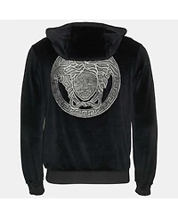 Pre-Owned Versace Men's Velvet Zip Up Medusa Hoodie