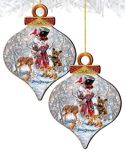 Designocracy Forest Friends Holiday Ornaments, Set of 2