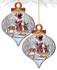 Designocracy Forest Friends Holiday Ornaments, Set of 2