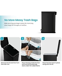 Home Zone Living 8 Gallon Slim Stainless Steel Kitchen Trash Can with Step Pedal and Soft Close Lid