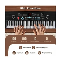 Hongge 61 Key Electric Portable Digital Keyboard Piano for Beginner