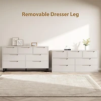 gaomon 7-Drawer Dresser for Bedroom, 55" Wide Freestanding Wooden Storage Chest for Living Room & Entryway