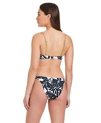 Red Carter Rich Famous Deep Scoop Bikini Top W Hardware Braided Straps Bottoms