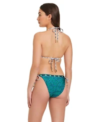 Red Carter Women's Solar Power Triangle Reversible V-Neck Printed Bikini Top