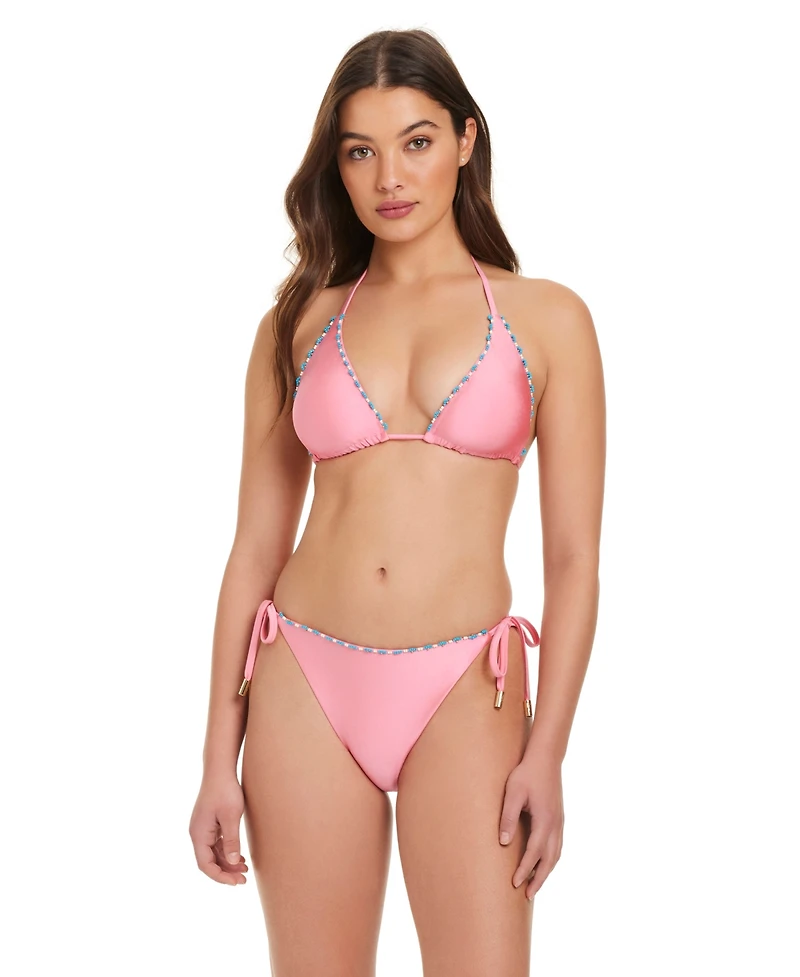 Red Carter Women's Spring Break Floral Classic V-Neck Bikini Top