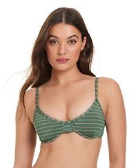 Red Carter Women's Technicolor Triangle Scoop-Neck Underwire Bikini