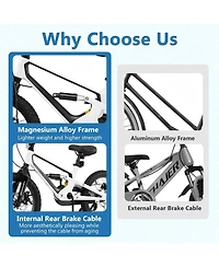 Hongge 16 Inch Kids Bike Magnesium Alloy Bicycle Adjustable for Aged 4 to 7