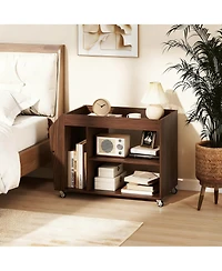 Yigii 4-wheel rolling storage rack for living room, study room, bedroom