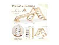 Slickblue 3-in-1 Foldable Climbing Triangle Set with Ramp for Kids