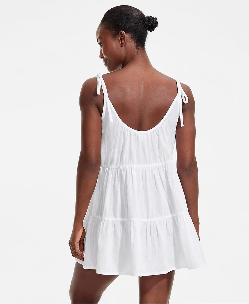 Lands' End Women's New Tiered Cover Up Mini Dress