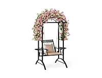 Slickblue Outdoor Porch Swing with Stand and Dual Trellises