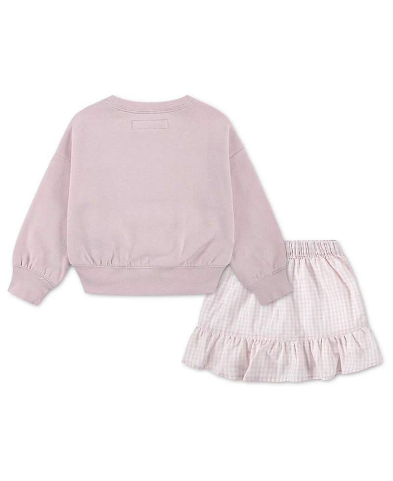 abercrombie kids Girls' Crewneck Sweatshirt and Skort, 2-Piece Set
